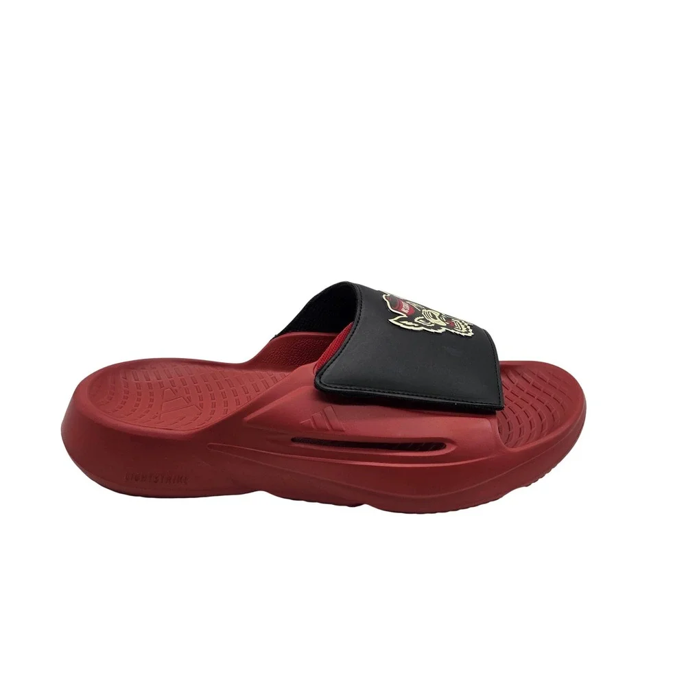 Adidas Lightblaze Slide NC State Wolfpack Men 11 Red Black Sandals Shoes IH7119